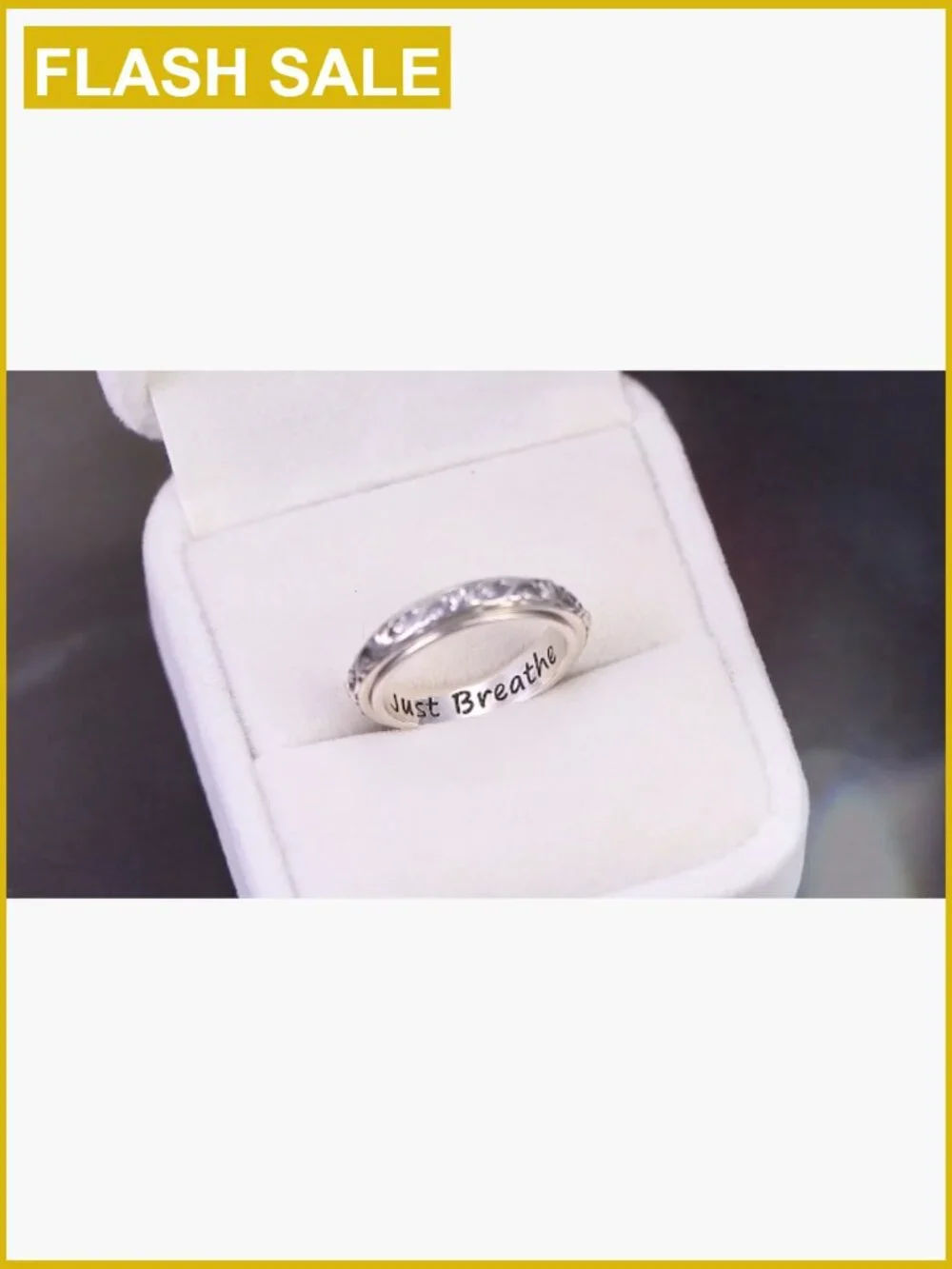 Sterling Silver Spinner Fidget Ring for Women Anxiety Relief Lotus Just Breathe